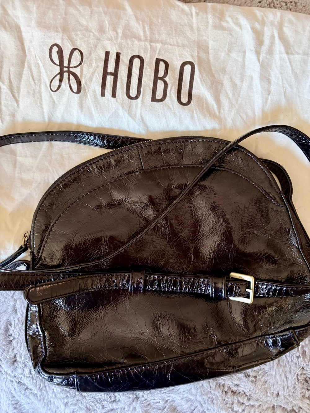HOBO Crinkle Patent Leather Crossbody